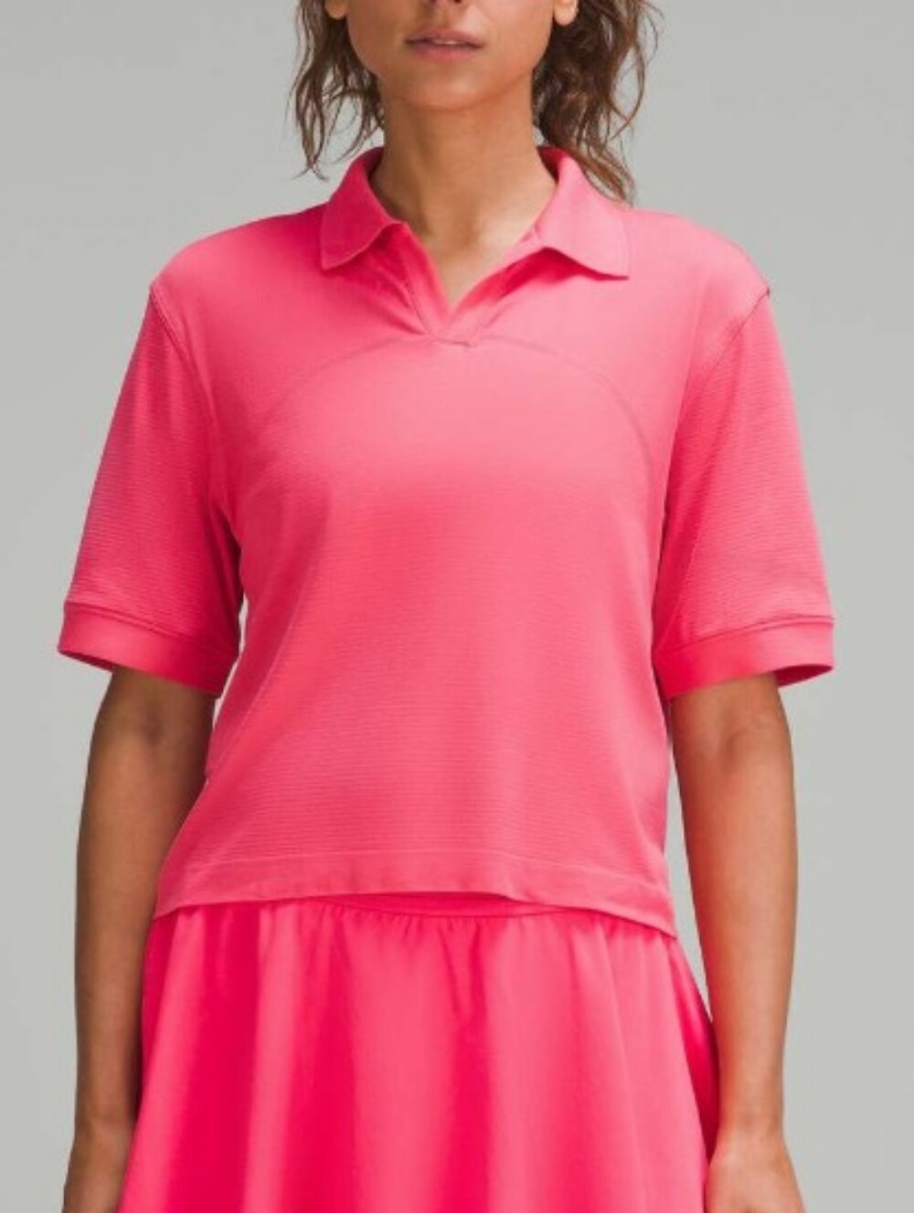 Lululemon Swiftly Tech Relaxed-Fit Polo Shirt Lip Gloss EUC